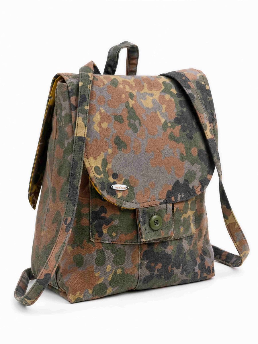 Flecktarn Backpack, flat lay