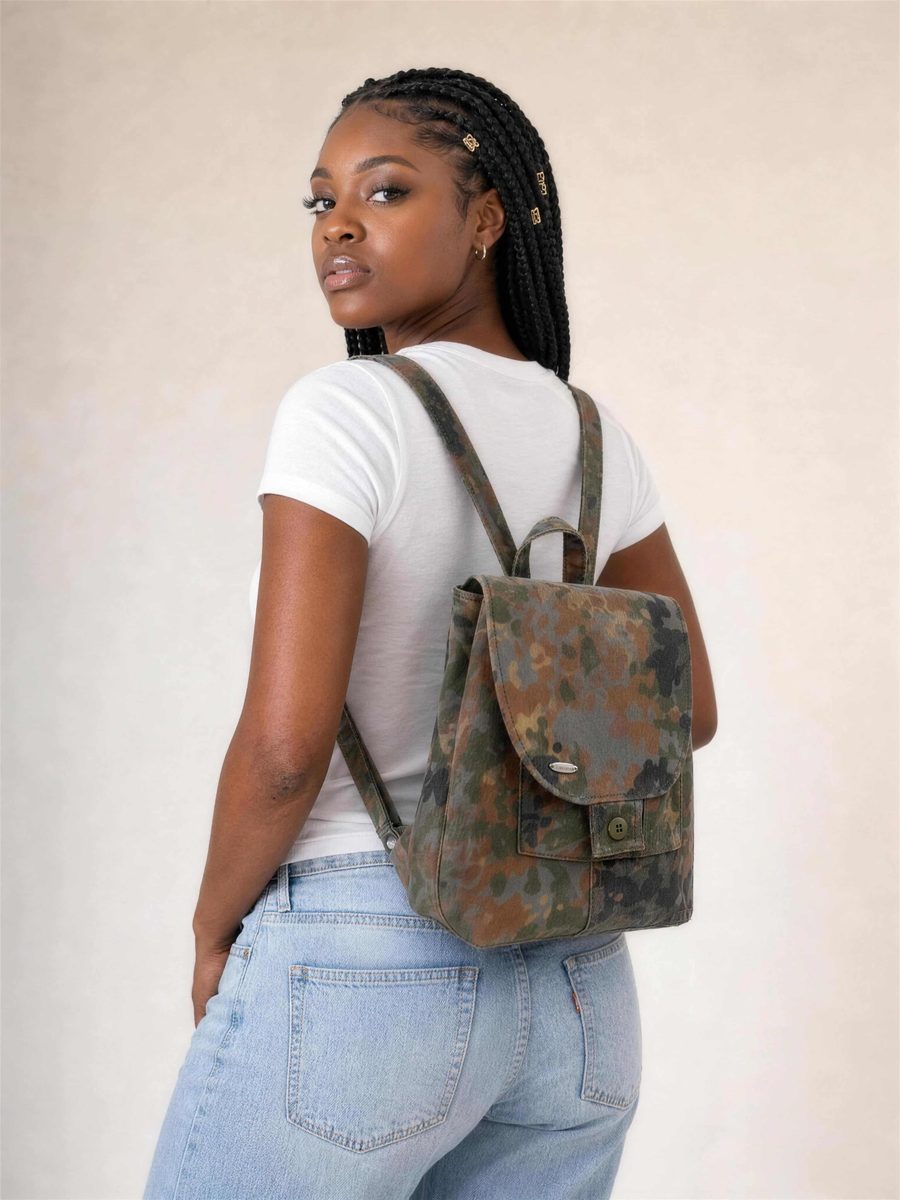 Flecktarn Backpack, worn